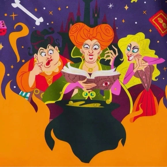 Disney Dress Shop Hocus Pocus Dress Size L tea length Halloween witches flames - Picture 4 of 13